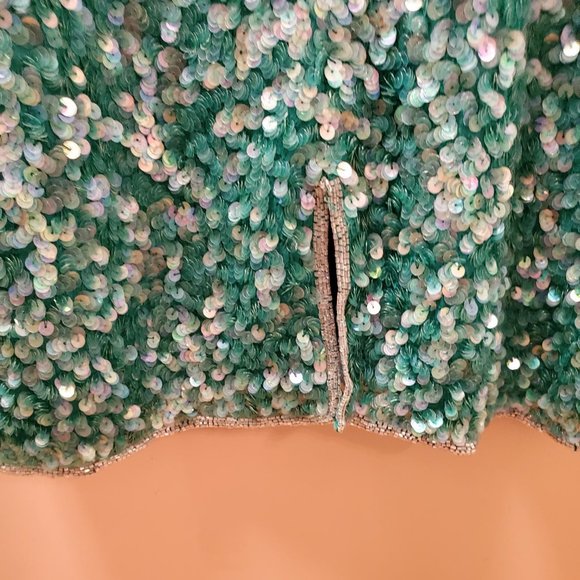 Nipon Night women's green sequin dress - Picture 6 of 6